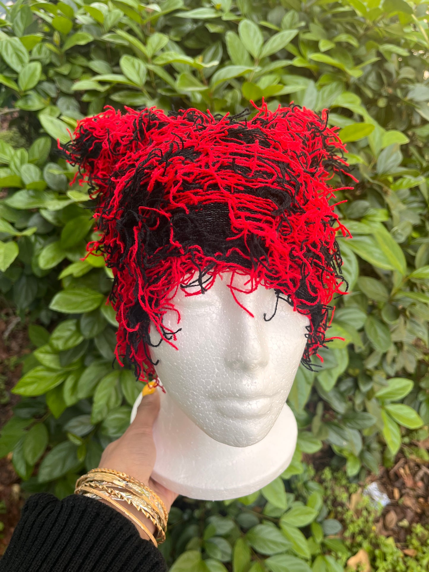 Red/Black String Hat (Cat Ear)