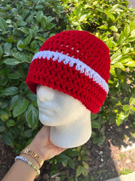 Red w/ White Trim (Beanie)