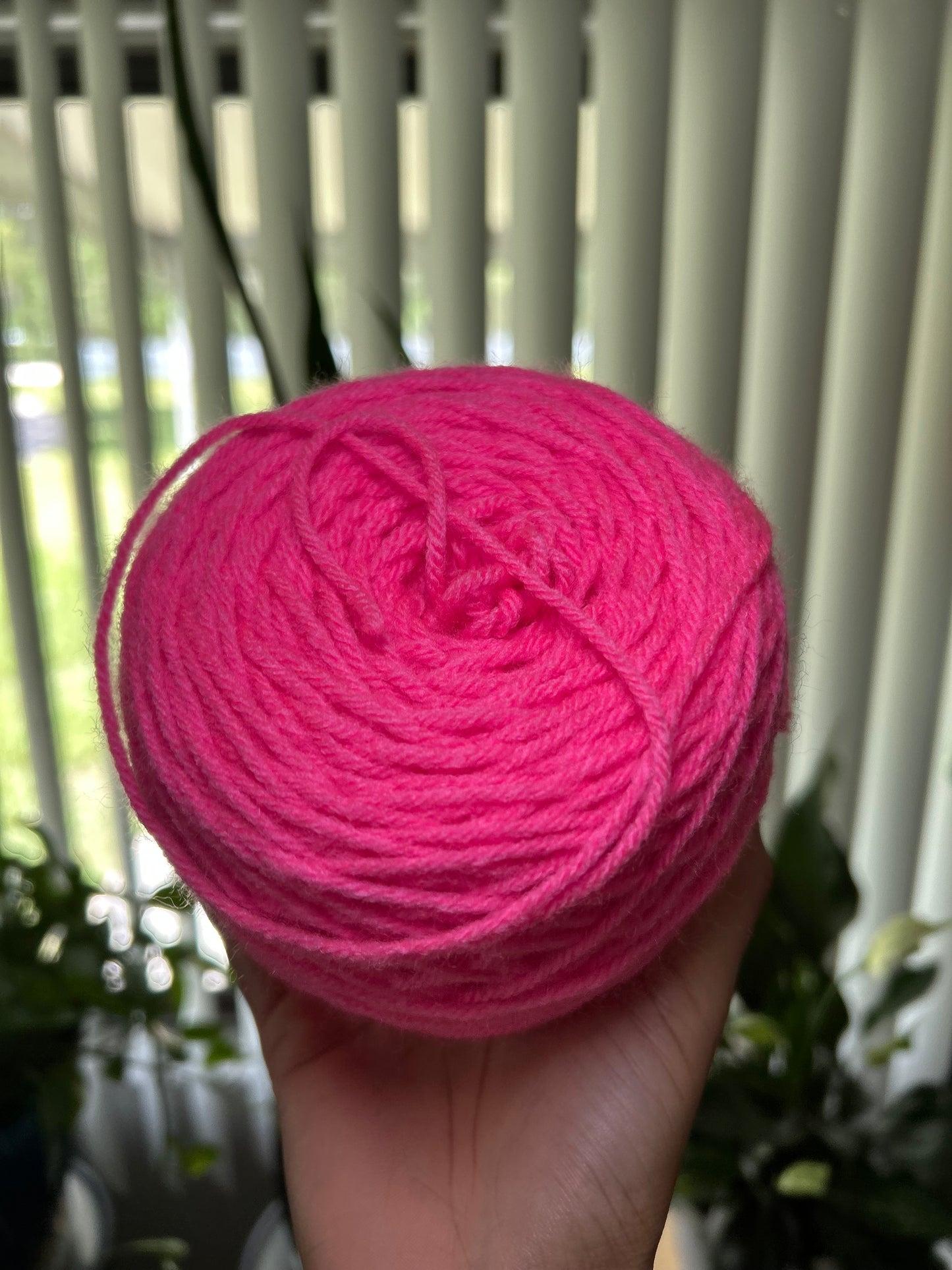 Neon Pink Yarn Cake – Approx. 4 oz