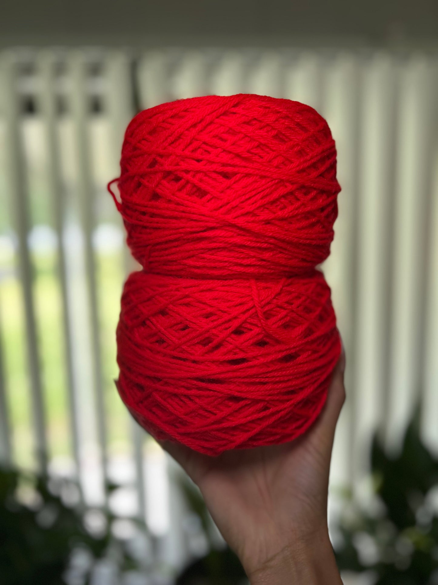 Vibrant Red Yarn Cakes – 2 Pack (Approx. 6 oz each)
