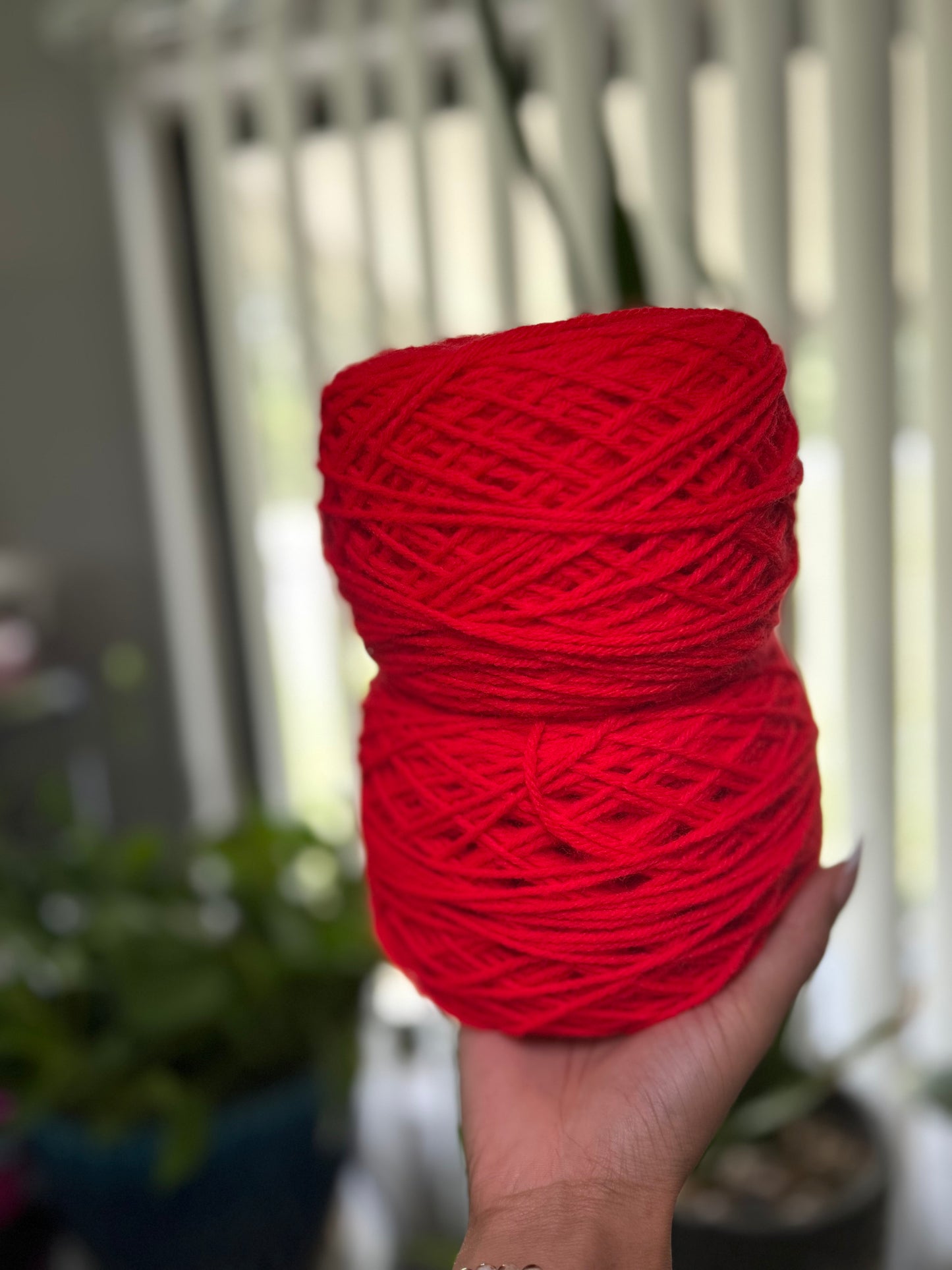 Vibrant Red Yarn Cakes – 2 Pack (Approx. 6 oz each)