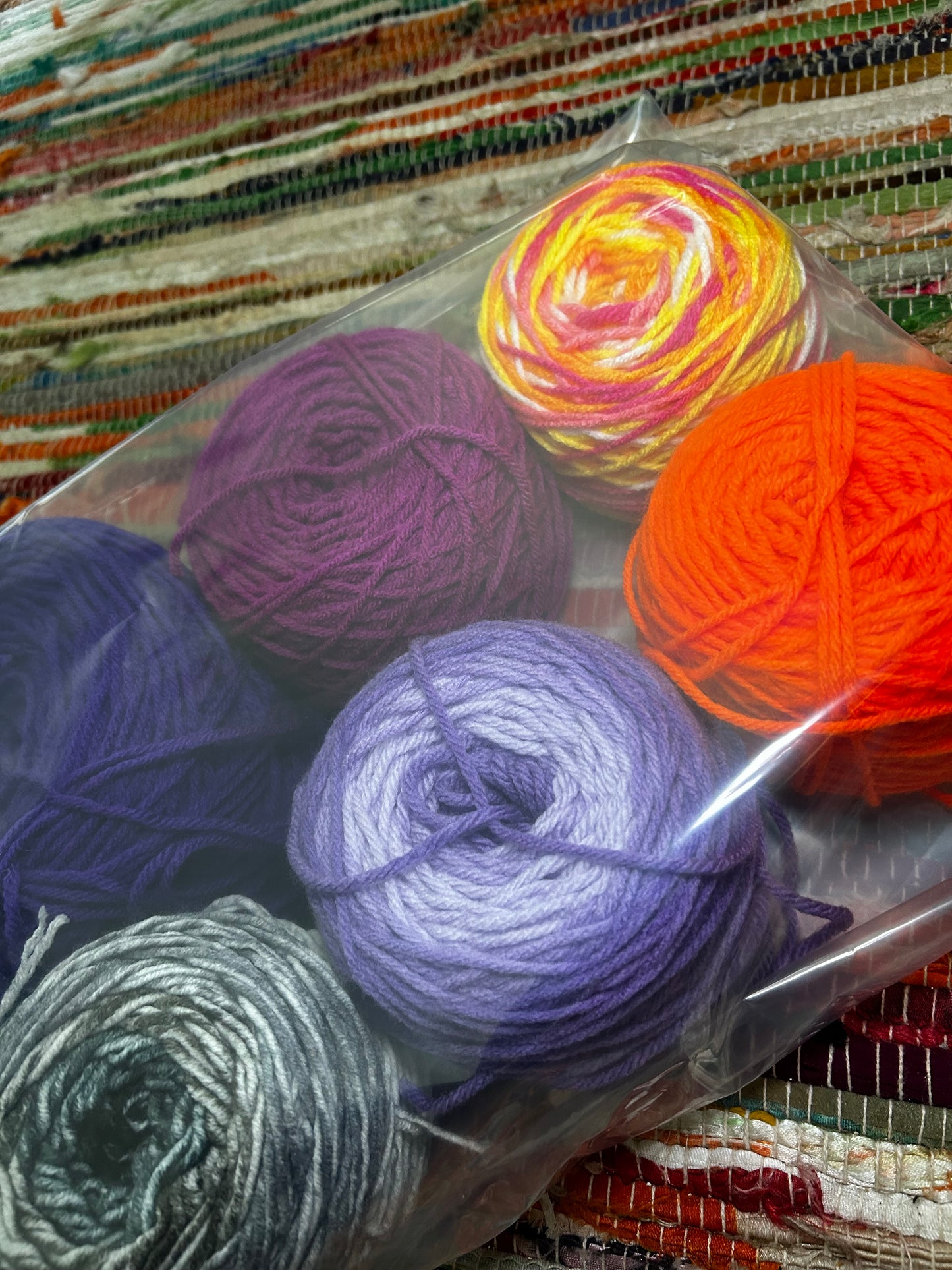 Purple & Sunset Variegated Craft Yarn Cake Bundle – Set of 6 Skeins