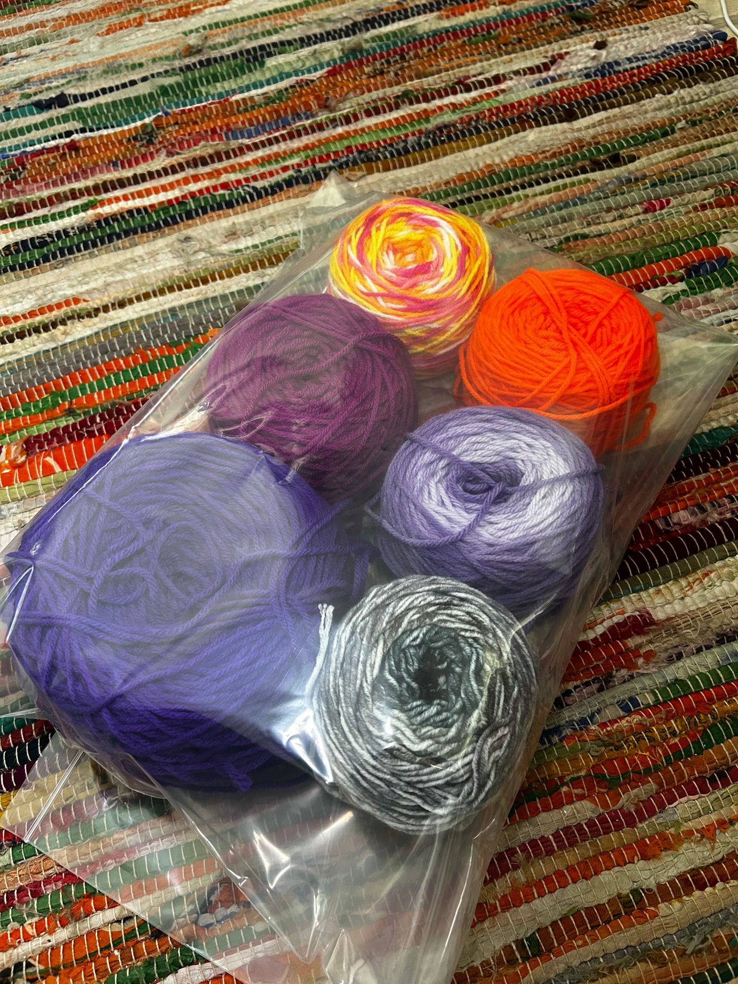 Purple & Sunset Variegated Craft Yarn Cake Bundle – Set of 6 Skeins